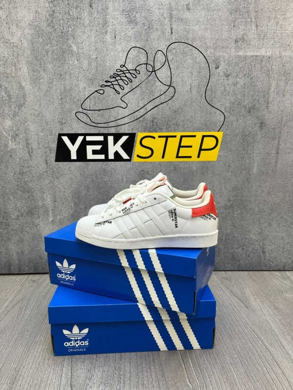 Adidas Süperstar Beyaz-Kırmızı Etiketli